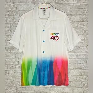 Disney Parks EPCOT 40th Anniversary Woven Camp Shirt